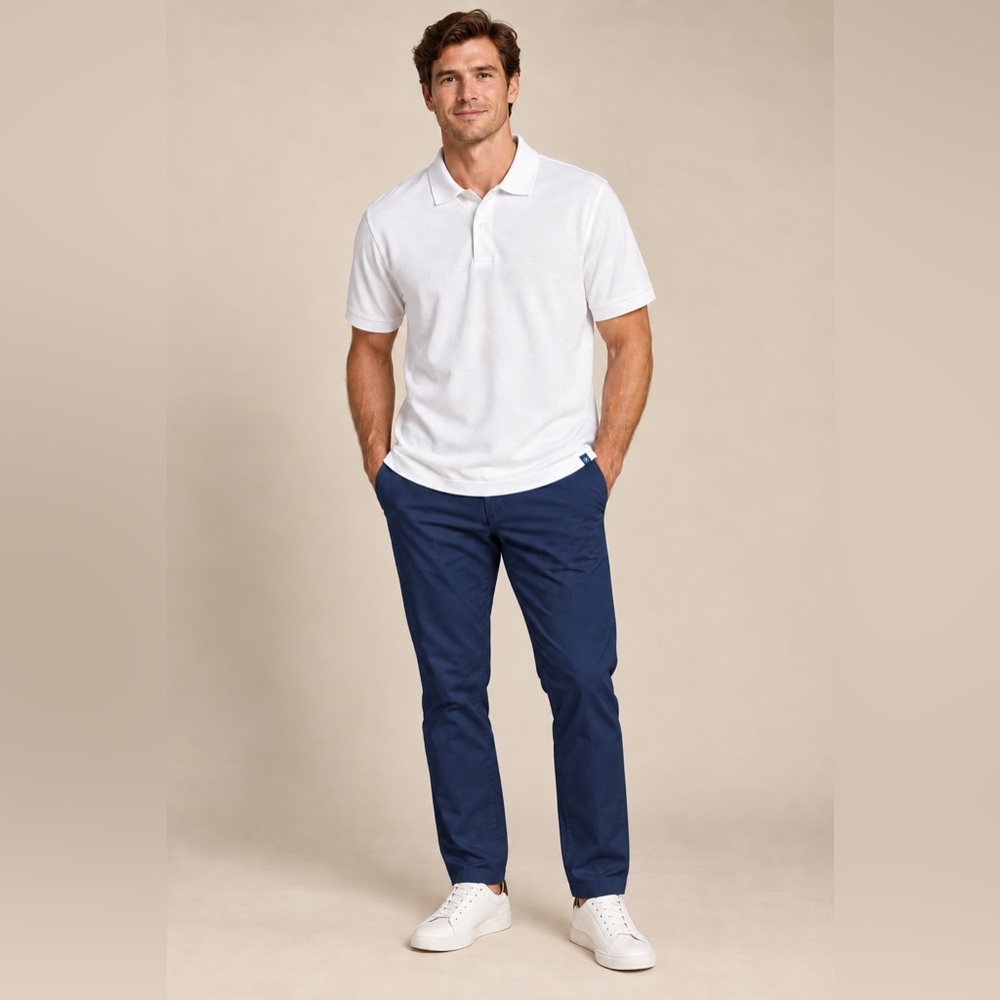 Peter Millar Polo Shirt Men’s Medium White 100% Organic Cotton Golf Casual